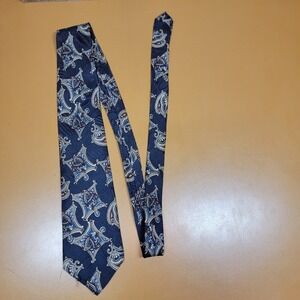 Olde Birkhamstedian Silk Paisley Necktie Blue Gold Burgundy Men's Formal